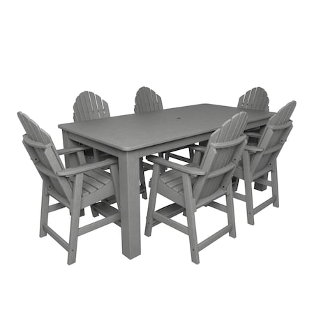 Highwood Usa Hamilton 7pc Rectangular Counter Height Outdoor Patio Furniture Dining Set 84 x 42 AD-ST7HM2CO5BA-CGE